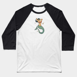 Vintage Mermaid Tattoo Baseball T-Shirt